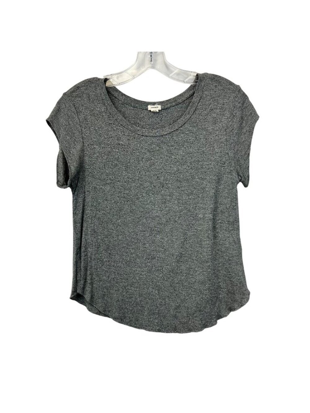 Garage Womens Gray Heather Short Sleeve Round Neck Pullover T-Shirt Size XS